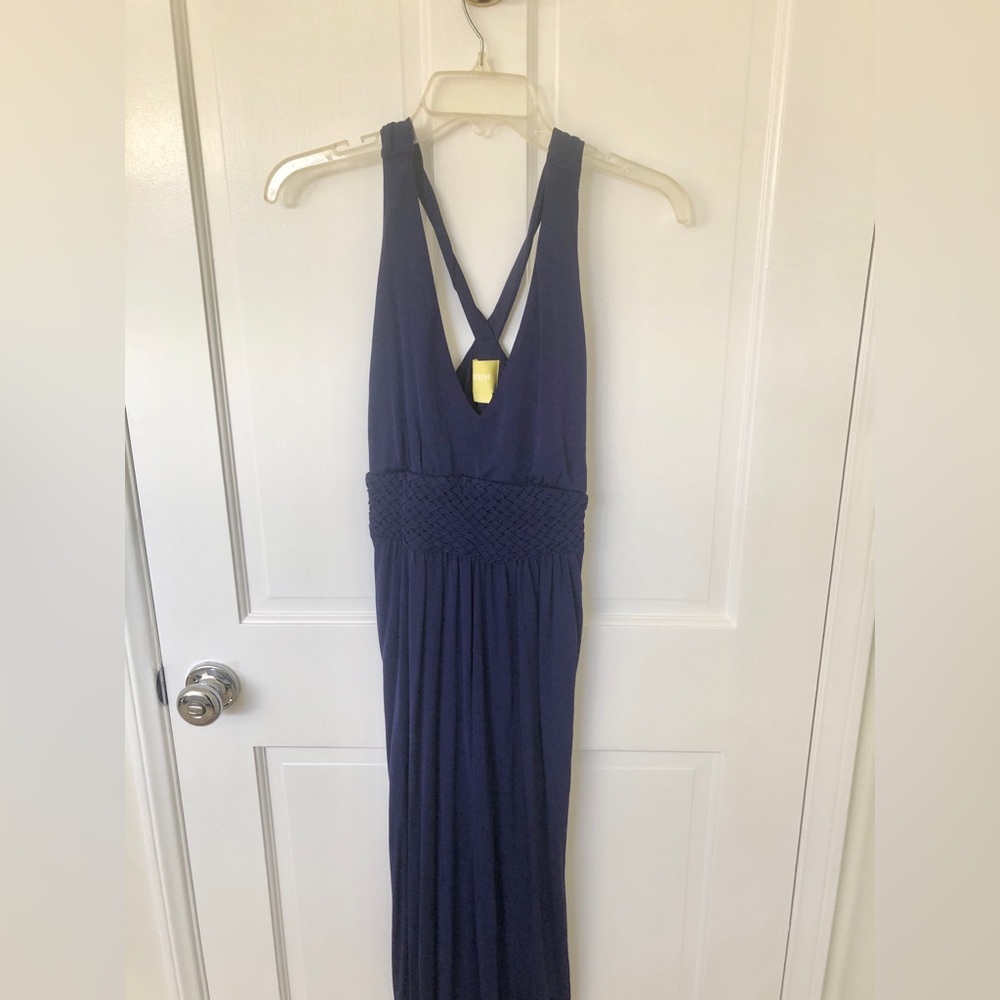 Maeve by Anthropologie Navy Yuma Maxi Long Sleeveless Empire Waist Dress size 8 - Picture 11 of 11